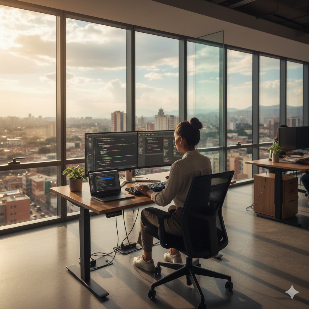 Equipo Prismapay trabajando en oficinas de Santa Cruz, Bolivia